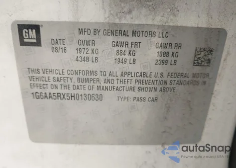 2017 Cadillac Ats Standard from USA, damaged, VIN 1G6AA5RX5H0130630